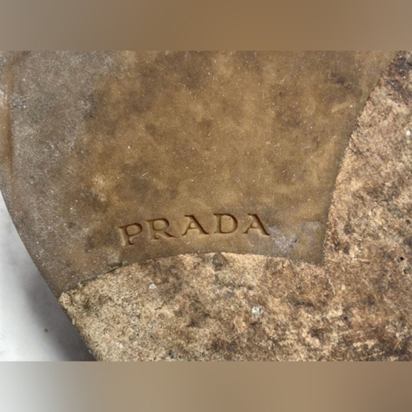 AUTH LUXURY PRADA FLATS SHOES 1F832‎ BROWN LEATHER US 8.5 EU 40 - Picture 10 of 10